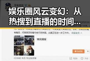 娱乐圈风云变幻：从热搜到直播的时间线回顾
